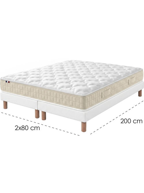 Ensemble matelas latex sommier déco blanc - Kiabi