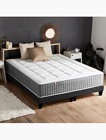 Ensemble Matelas Ressort 7 zones H.30cm + Sommier + couette + oreillers MAX - 140 x 190 cm