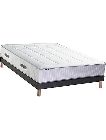 Ensemble matelas mémoire 7 zones BELLAGIO 2 avec sommier tapissier - 140 x 190 cm