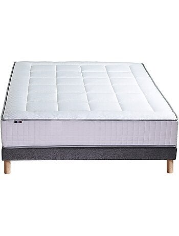 Ensemble matelas mémoire 7 zones BELLAGIO 2 avec sommier tapissier - 140 x 190 cm