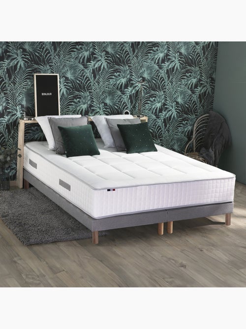 Ensemble matelas mémoire 7 zones BELLAGIO 2 avec sommier tapissier - 2x90 x 200 cm - Kiabi