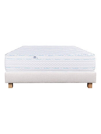 Ensemble matelas mémoire de forme 24 cm avec sommier beige