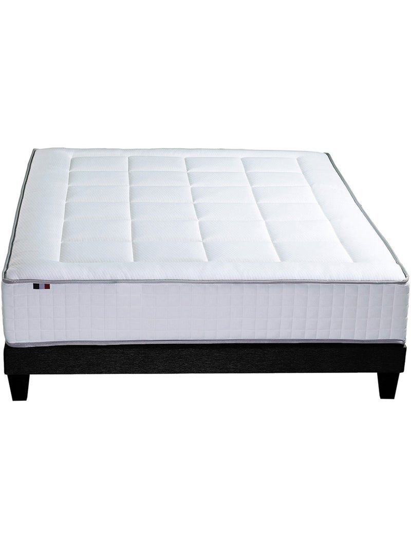 Ensemble matelas mémoire de forme BELLAGIO 2 et sommier déco gris anthracite - Kiabi