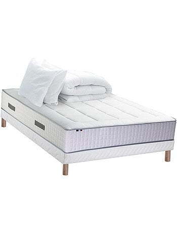 Ensemble matelas mémoire de forme BELLAGIO 2, sommier et couette - Sommier - Bleu denim