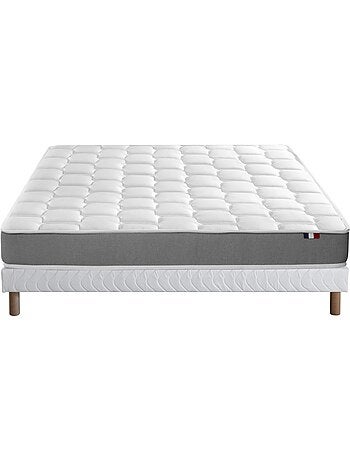 Ensemble matelas mémoire de forme et mousse HR ZENITH avec sommier - confort français - Vert celadon