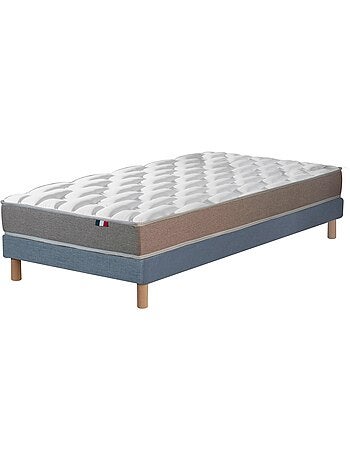 Ensemble matelas mémoire de forme et mousse HR ZENITH avec sommier - confort français - Vert celadon