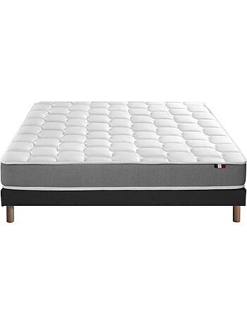 Ensemble matelas mémoire de forme et mousse HR ZENITH avec sommier - confort français - Vert celadon