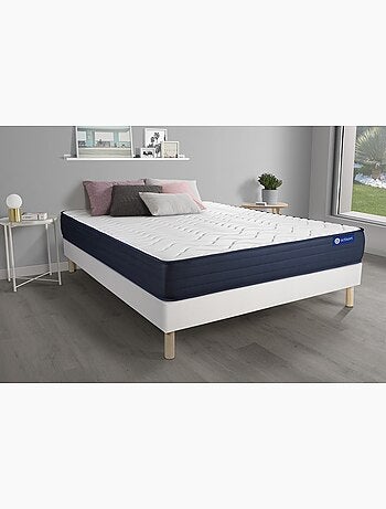 Ensemble Matelas Mémoire de forme et Sommier tapissier en kit Blanc - Actimemo life