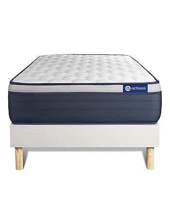 Ensemble Matelas Mémoire de forme et Sommier tapissier en kit Blanc - Actimemo max