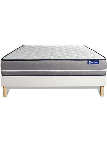 Ensemble Matelas Mémoire de forme et Sommier tapissier en kit Blanc - Actimemo pur