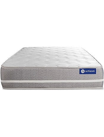 Ensemble Matelas Mémoire de forme et Sommier tapissier en kit Blanc - Actimemo touch