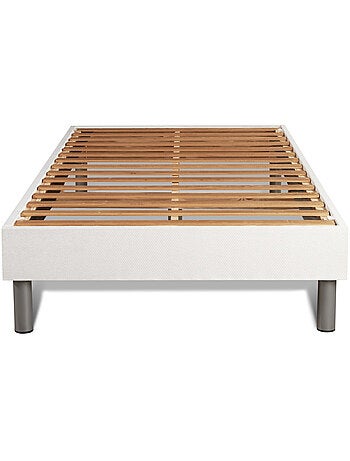 Ensemble Matelas Mémoire de forme et Sommier tapissier en kit Blanc - Biocare