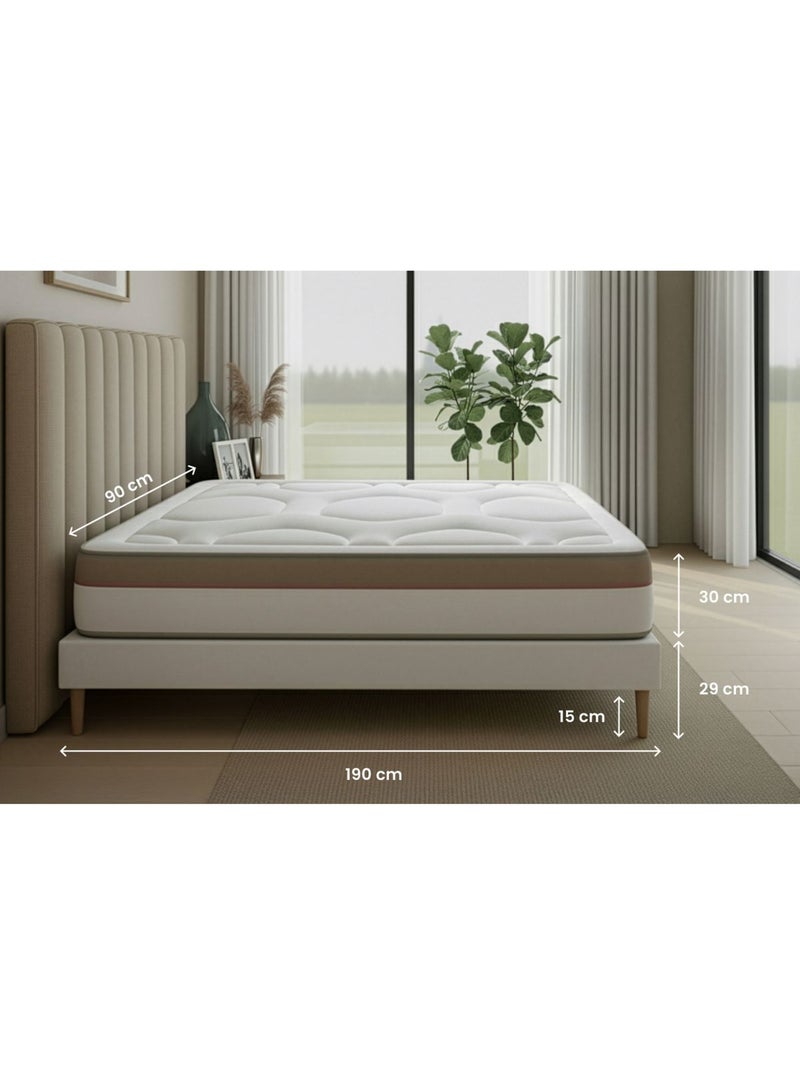 Ensemble Matelas Mémoire de forme et Sommier tapissier en kit Blanc - Le Cosy Blanc - Kiabi
