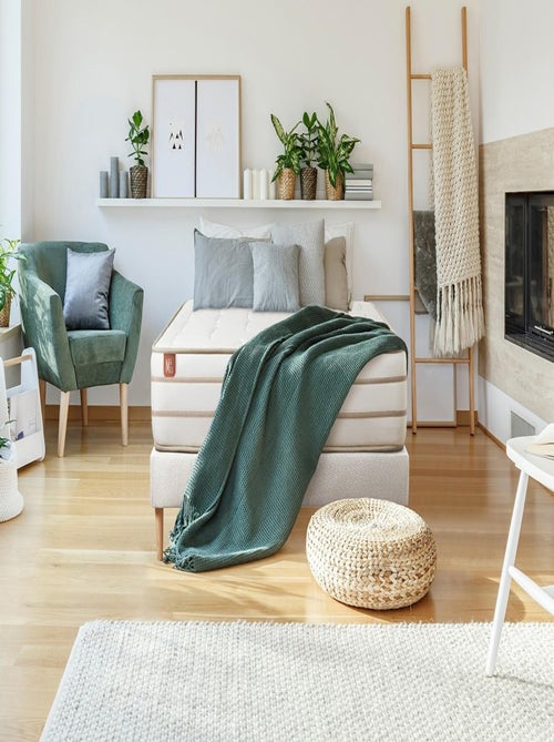 Ensemble Matelas Mémoire de forme et Sommier tapissier en kit Blanc - Le Douillet - Kiabi