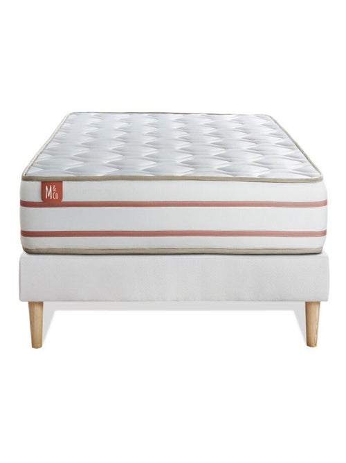 Ensemble Matelas Mémoire de forme et Sommier tapissier en kit Blanc - Le Doux - Kiabi
