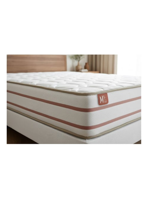 Ensemble Matelas Mémoire de forme et Sommier tapissier en kit Blanc - Le Doux - Kiabi