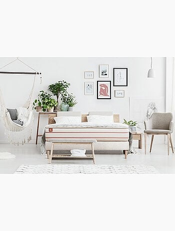 Ensemble Matelas Mémoire de forme et Sommier tapissier en kit Blanc - Le Doux