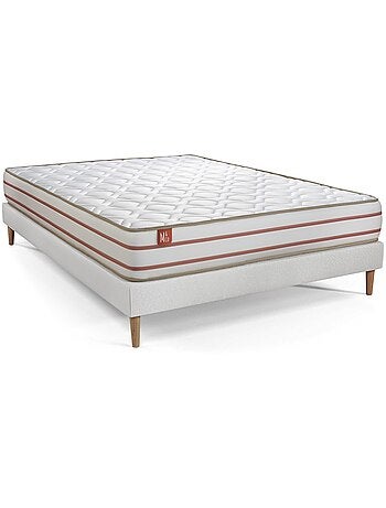 Ensemble Matelas Mémoire de forme et Sommier tapissier en kit Blanc - Le Doux
