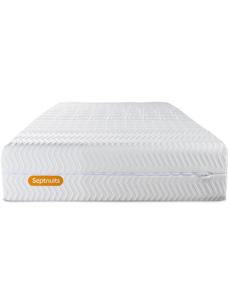 Ensemble Matelas Mémoire de forme et Sommier tapissier en kit Blanc - Memo bio Blanc - Kiabi