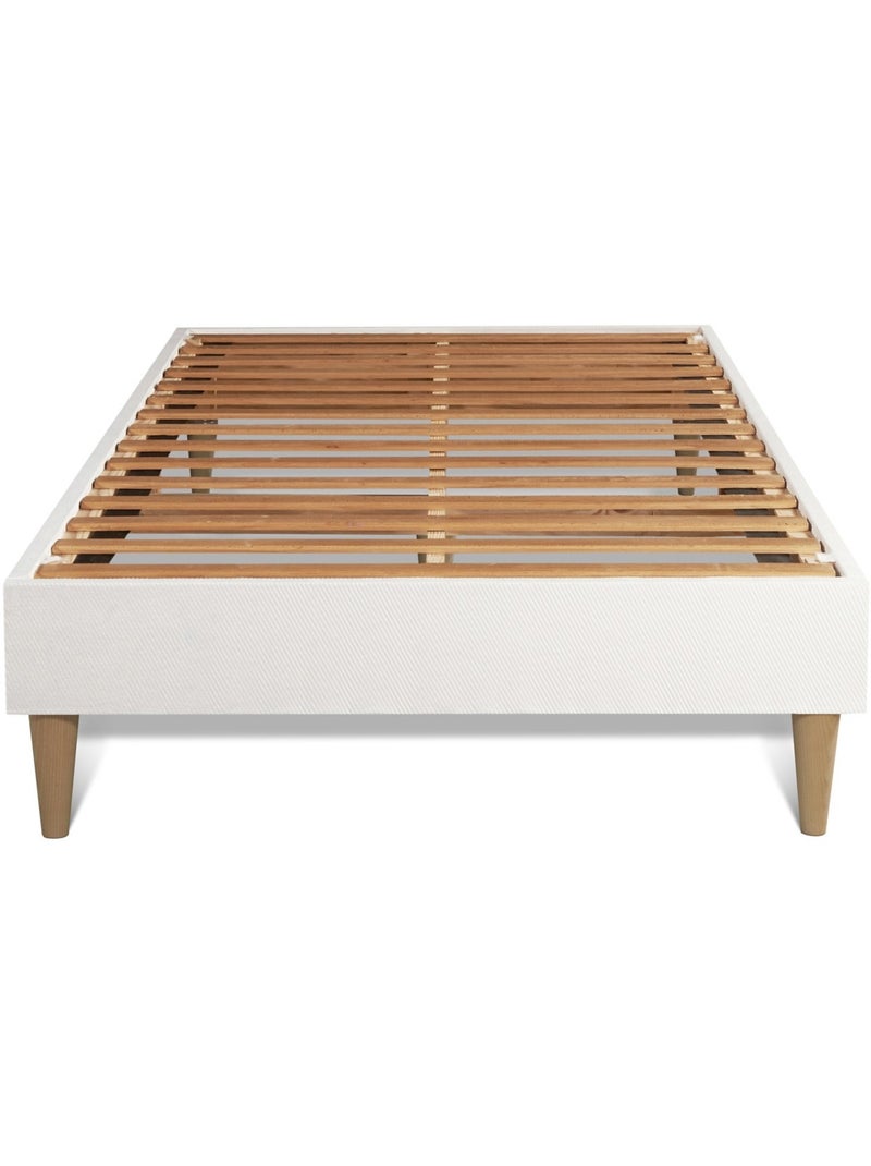 Ensemble Matelas Mémoire de forme et Sommier tapissier en kit Blanc - Memo bio Blanc - Kiabi