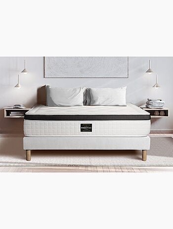 Ensemble Matelas Mémoire de forme et Sommier tapissier en kit Blanc - Privilège