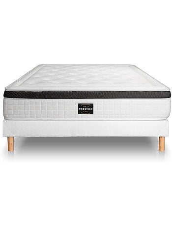 Ensemble Matelas Mémoire de forme et Sommier tapissier en kit Blanc - Privilège