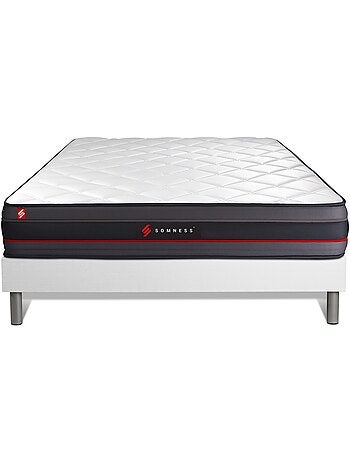 Ensemble Matelas Mémoire de forme et Sommier tapissier en kit Blanc - Regen