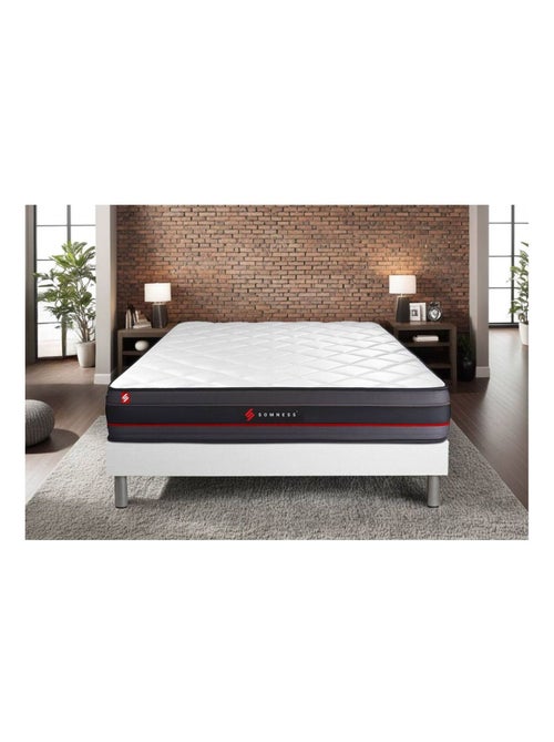 Ensemble Matelas Mémoire de forme et Sommier tapissier en kit Blanc - Regen - Kiabi