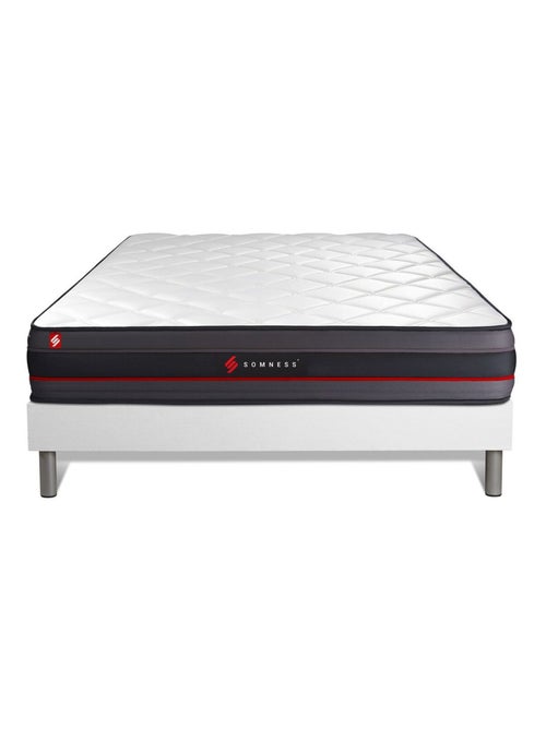 Ensemble Matelas Mémoire de forme et Sommier tapissier en kit Blanc - Regen - Kiabi