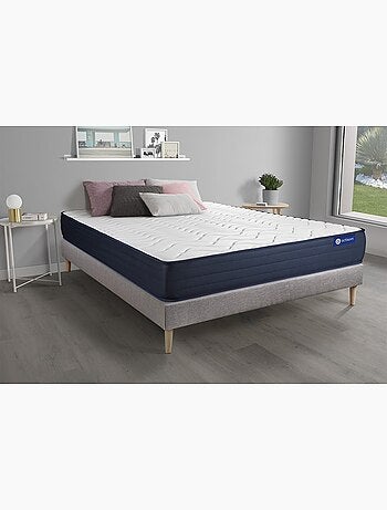 Ensemble Matelas Mémoire de forme et Sommier tapissier en kit Gris - Actimemo life