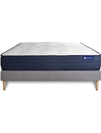 Ensemble Matelas Mémoire de forme et Sommier tapissier en kit Gris - Actimemo life
