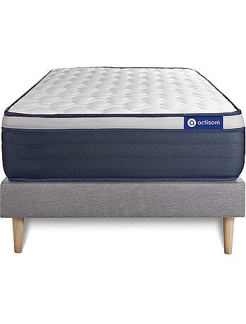 Ensemble Matelas Mémoire de forme et Sommier tapissier en kit Blanc - Actimemo max