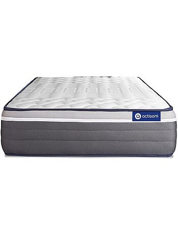 Ensemble Matelas Mémoire de forme et Sommier tapissier en kit Blanc - Actimemo plus
