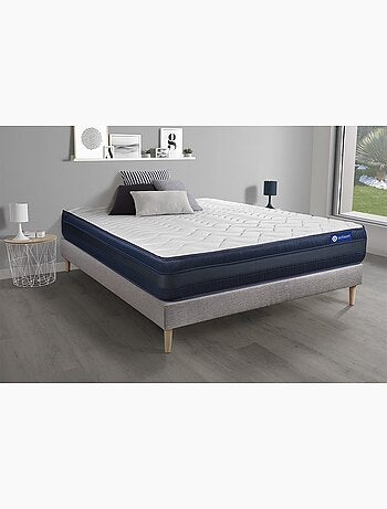 Ensemble Matelas Mémoire de forme et Sommier tapissier en kit Gris - Actimemo tech
