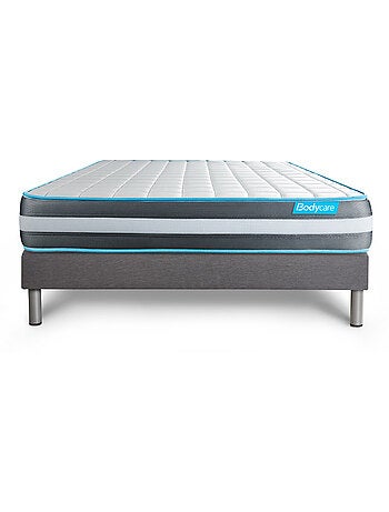 Ensemble Matelas Mémoire de forme et Sommier tapissier en kit Gris - Bodyform