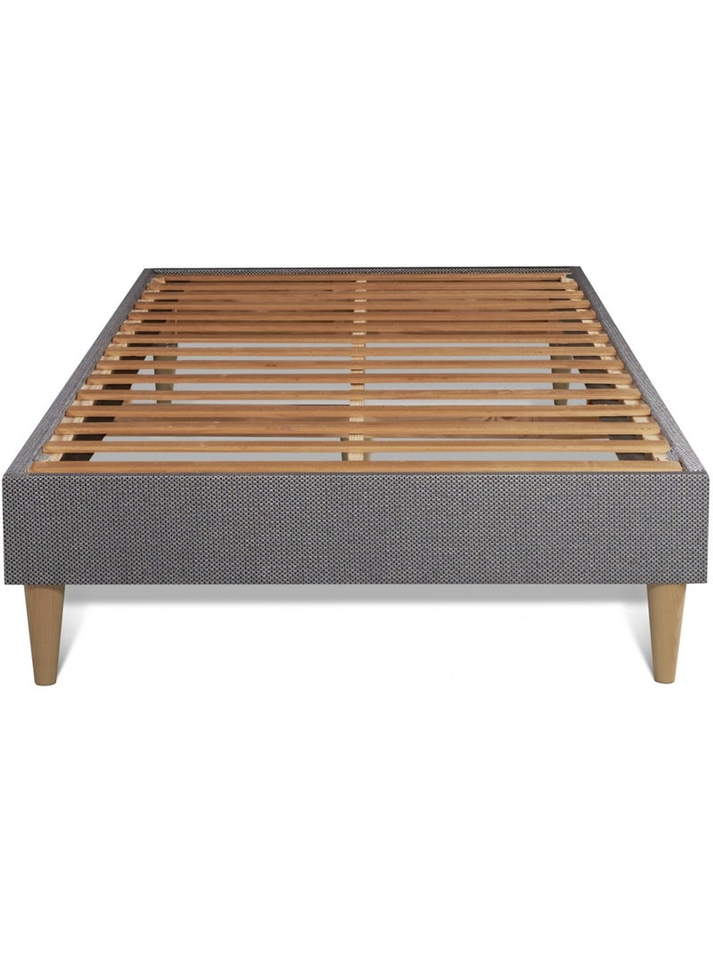 Ensemble Matelas Mémoire de forme et Sommier tapissier en kit Gris - Memo bio Gris - Kiabi