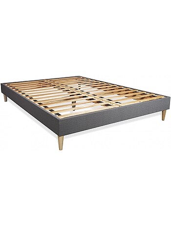 Ensemble Matelas Mémoire de forme et Sommier tapissier en kit Gris - Memo zen
