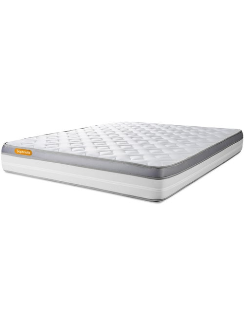Ensemble Matelas Mémoire de forme et Sommier tapissier en kit Gris - Memo zen - Kiabi