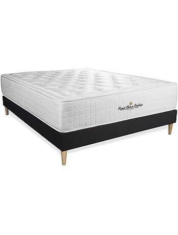 Ensemble Matelas Mémoire de forme et Sommier tapissier en kit Noir - Buckingham