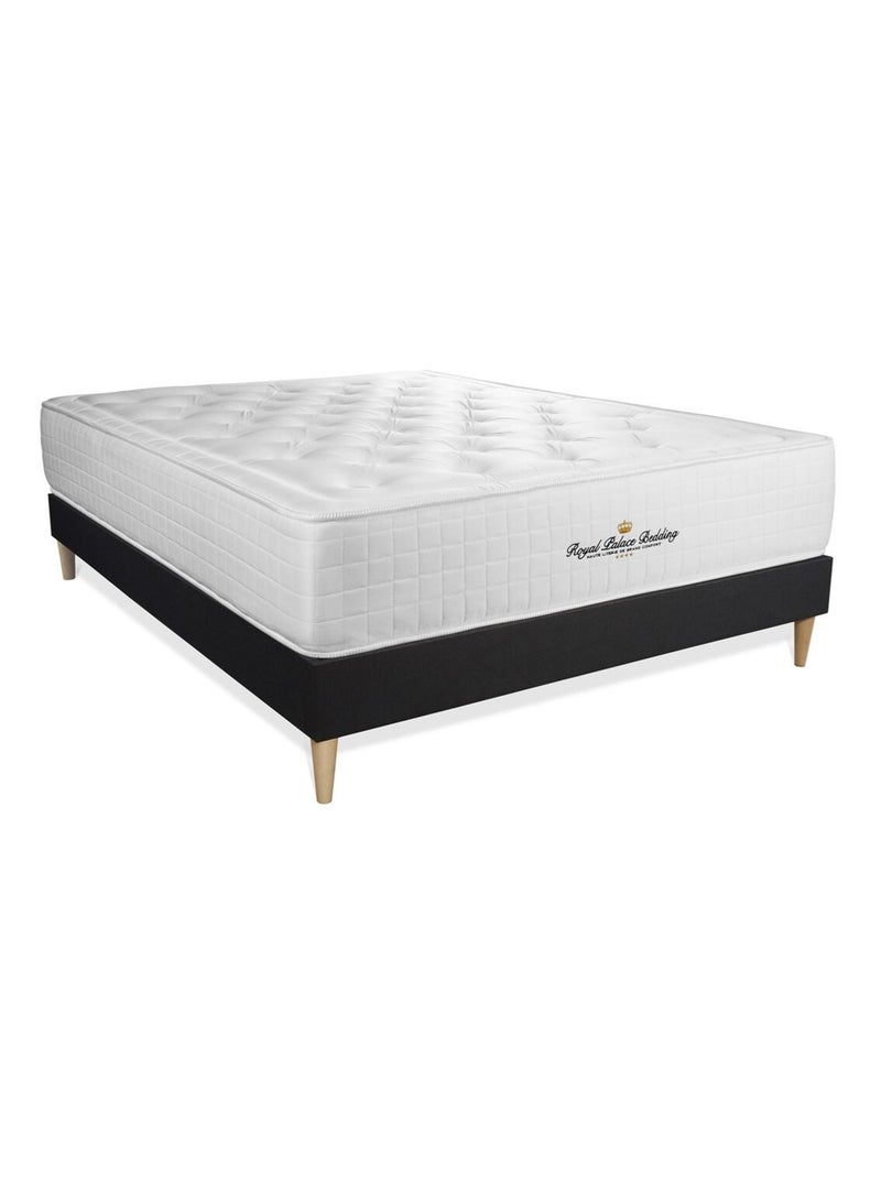 Ensemble Matelas Mémoire de forme et Sommier tapissier en kit Noir - Buckingham Noir - Kiabi