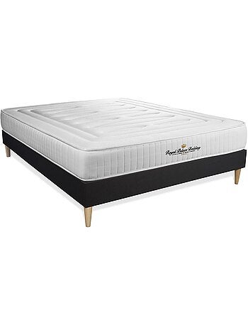 Ensemble Matelas Mémoire de forme et Sommier tapissier en kit Noir - Nottingham