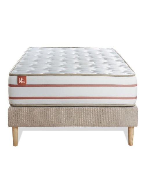 Ensemble Matelas Mémoire de forme et Sommier Tapissier multi-lattes Beige - Le Doux - Kiabi