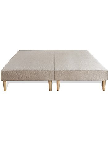 Ensemble Matelas Mémoire de forme et Sommier Tapissier multi-lattes Beige - Le Paisible