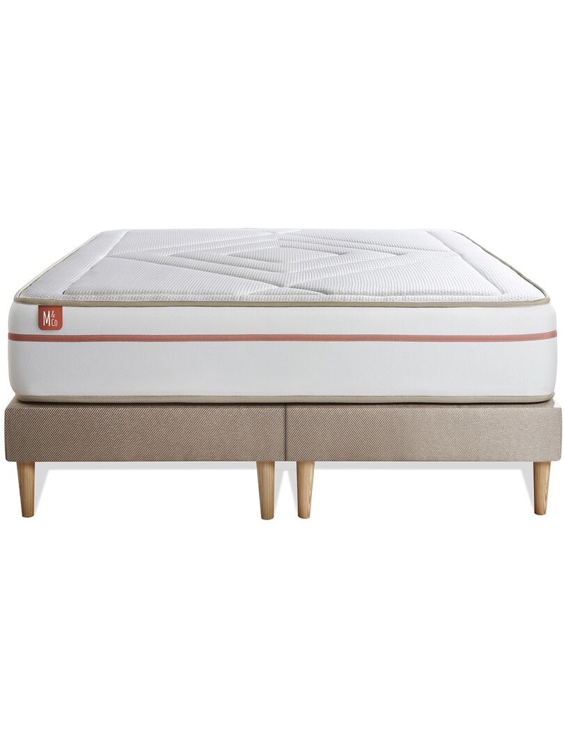 Ensemble Matelas Et Sommier TEENO 140x190cm - Mémoire De Forme, 7 Zones | Livré Avec Pieds