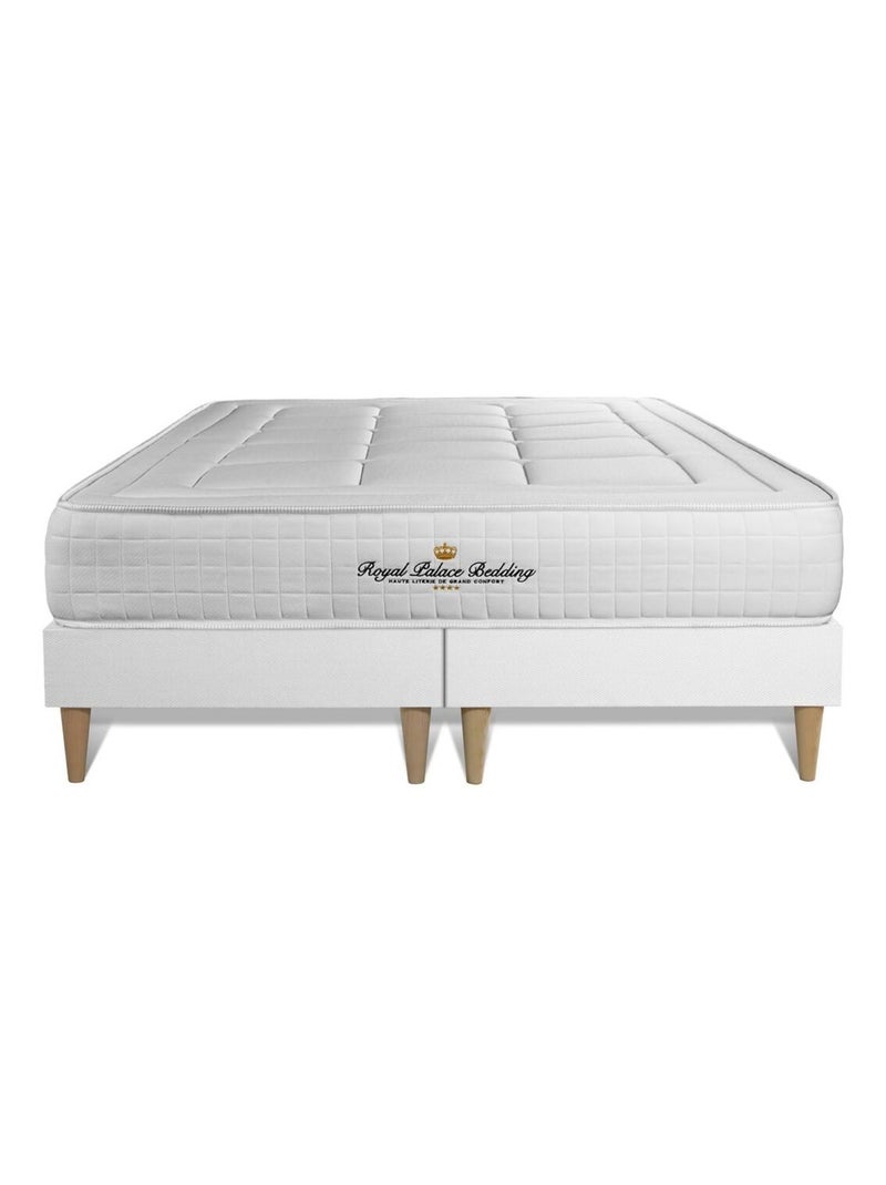 Ensemble Matelas Mémoire de forme et Sommier Tapissier multi-lattes Blanc - Balmoral Blanc - Kiabi