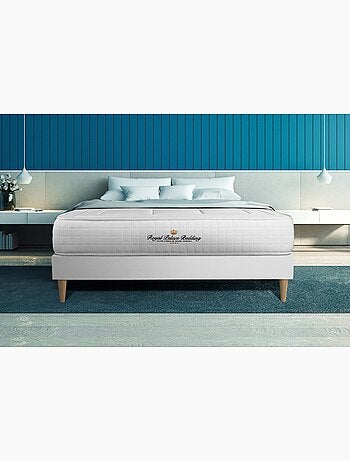 Ensemble Matelas Mémoire de forme et Sommier Tapissier multi-lattes Blanc - Balmoral