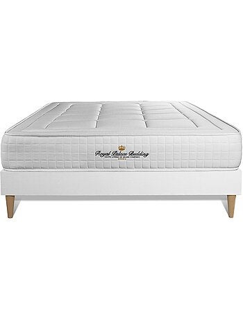 Ensemble Matelas Mémoire de forme et Sommier Tapissier multi-lattes Blanc - Balmoral