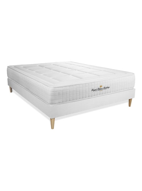 Ensemble Matelas Mémoire de forme et Sommier Tapissier multi-lattes Blanc - Balmoral - Kiabi