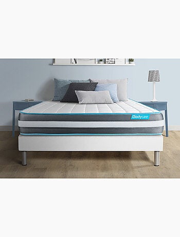 Ensemble Matelas Mémoire de forme et Sommier Tapissier multi-lattes Blanc - Bodyform