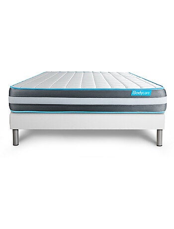 Ensemble Matelas Mémoire de forme et Sommier Tapissier multi-lattes Blanc - Bodyform